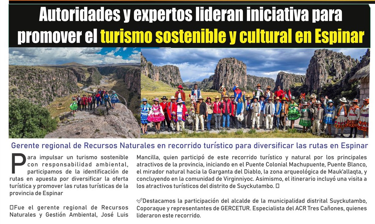 INICIATIVA PARA PROMOVER EL TURISMO SOSTENIBLE Y CULTURAL EN ESPINAR