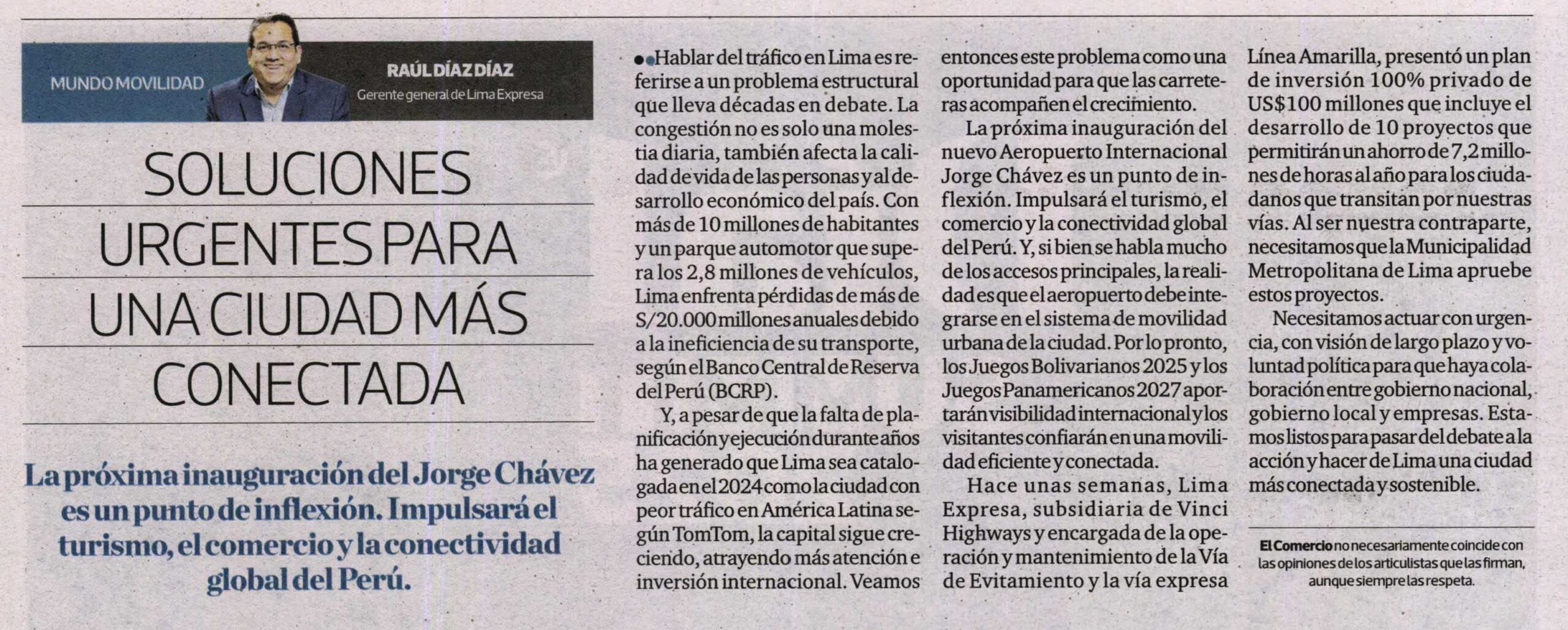 SOLUCIONES URGENTES PARA UNA CIUDAD MÁS CONECTADA