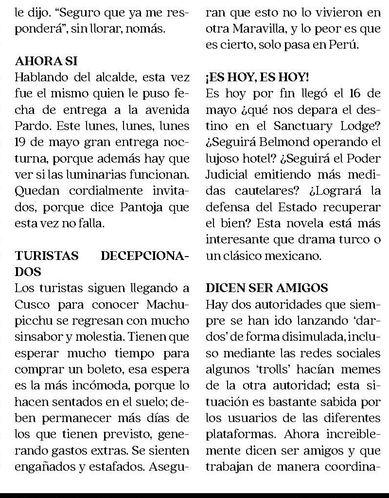 DENUNCIAN VENTA IRREGULAR DE ENTRADAS A MACHUPICCHU