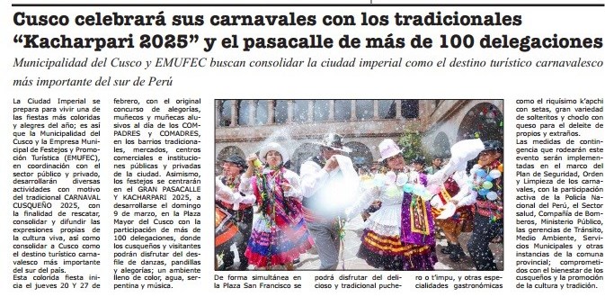 CUSCO DE FIESTA CON RITMO Y ELEGANCIA PARA EL MUNDO CON EL QHASWA RAYMI 2025