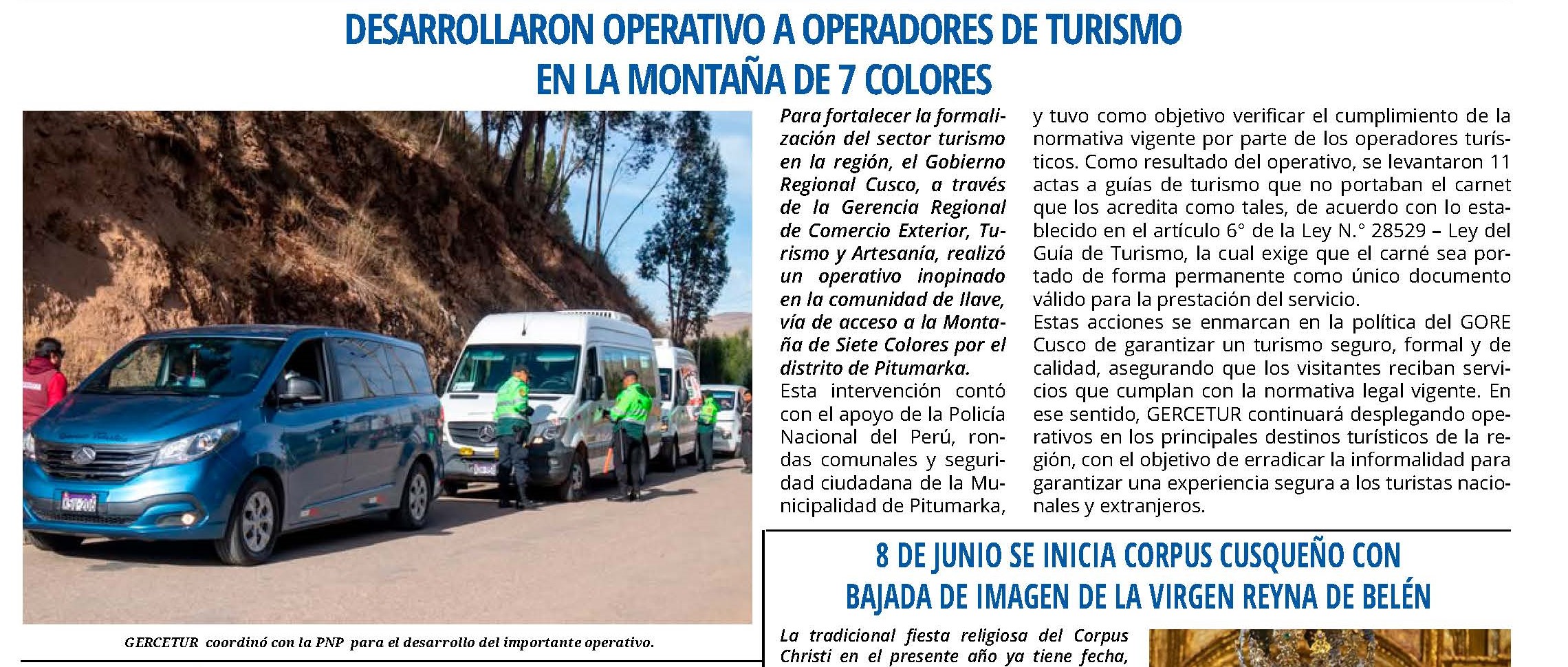 REALIZAN OPERATIVO EN VÍA DE ACCESO A LA MONTAÑA DE SIETE COLORES