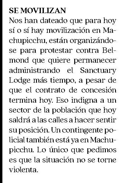 VENCE EL PLAZO DE CONCESIÓN DEL HOTEL SANCTUARY LODGE