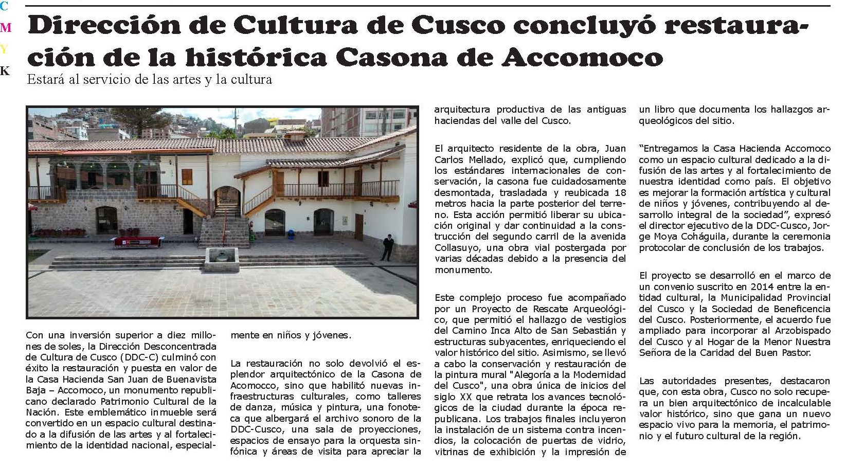 CONCLUYEN RESTAURACIÓN DE LA HISTÓRICA CASONA DE ACCOMOCO