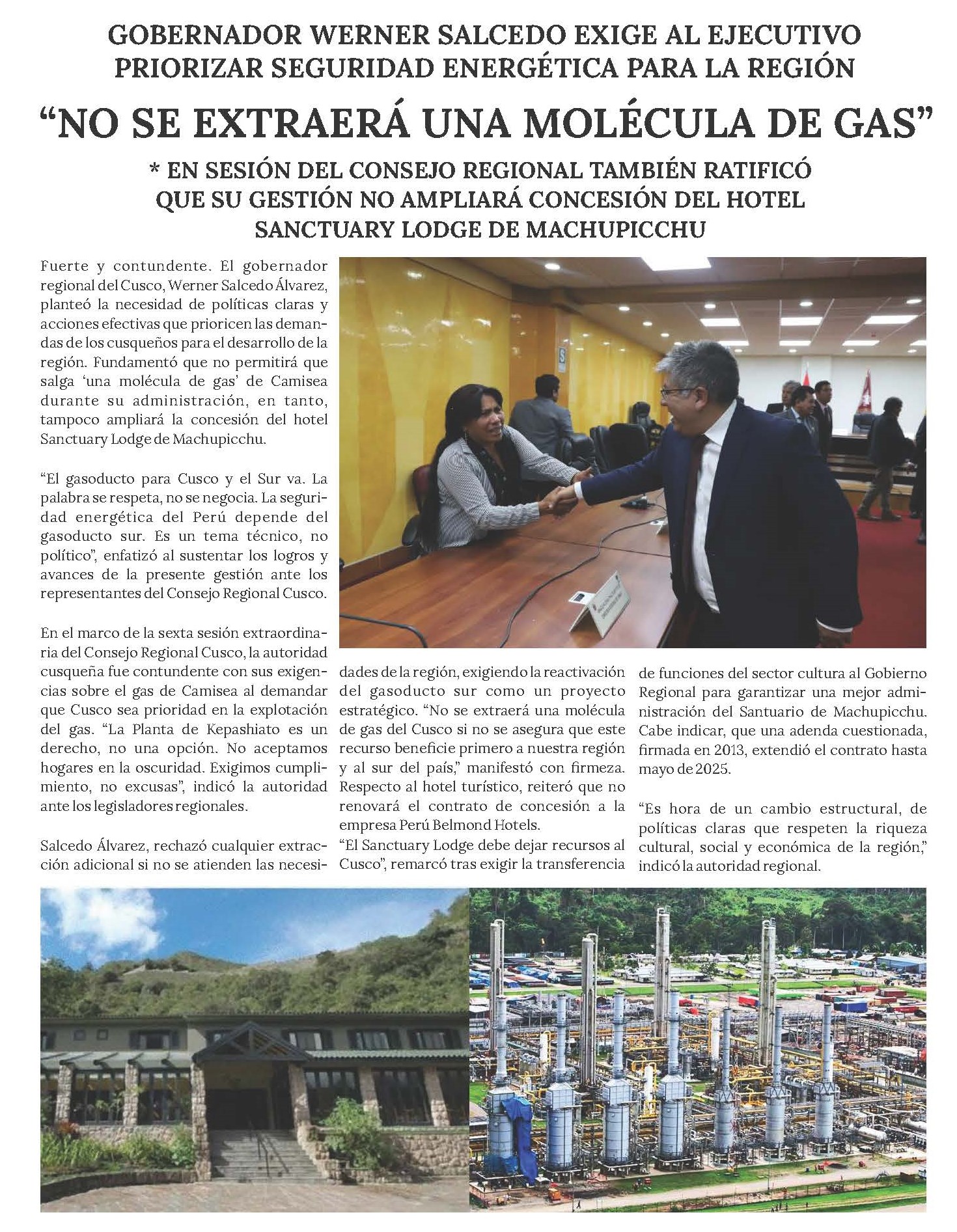 ALGUNAS ENTIDADES DE TURISMO SE OPONEN A RECUPERAR EL HOTEL SANTUARY LODGE