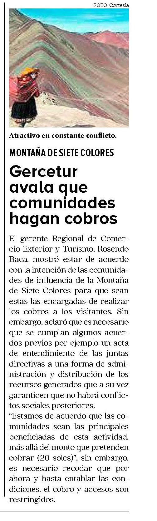 GERCETUR AVALA QUE COMUNIDADES HAGAN COBROS