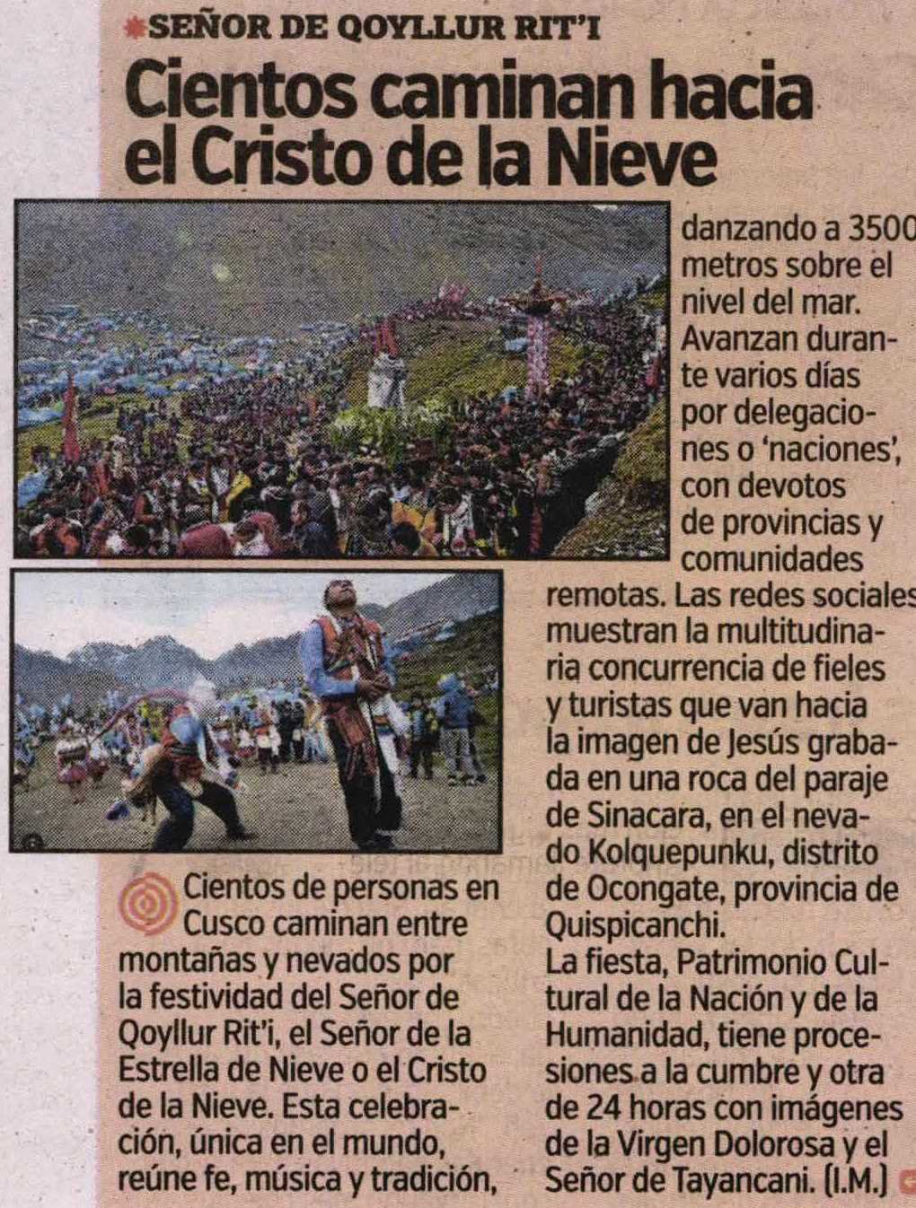 CIENTOS CAMINAN HACIA EL CRISTO DE LA NIEVE