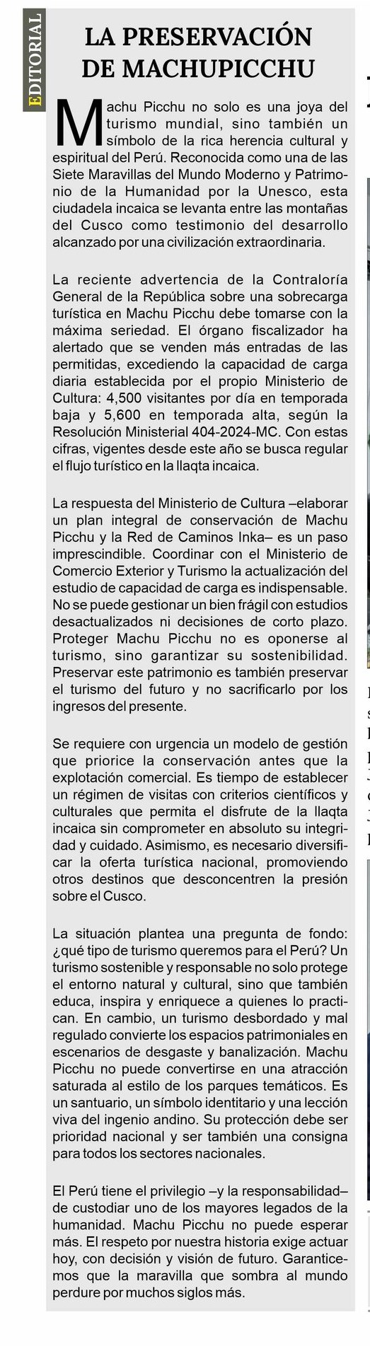 LA PRESERVACIÓN DE MACHU PICCHU
