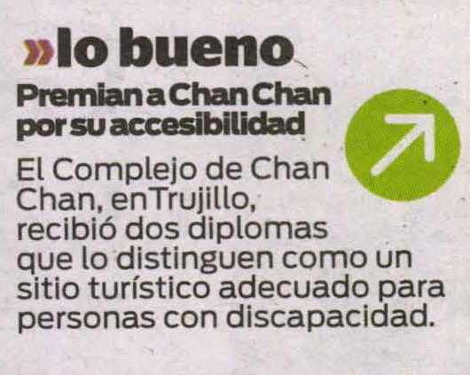 TRUJILLO: PREMIAN A CHAN CHAN POR SU ACCESIBILIDAD