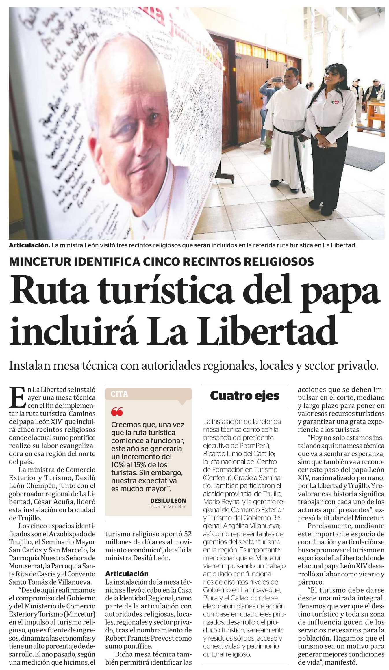 PRESENTAN PROYECTO PARA QUE CHICLAYO SEA RECONOCIDO COMO CUNA ESPIRITUAL DEL PAPA