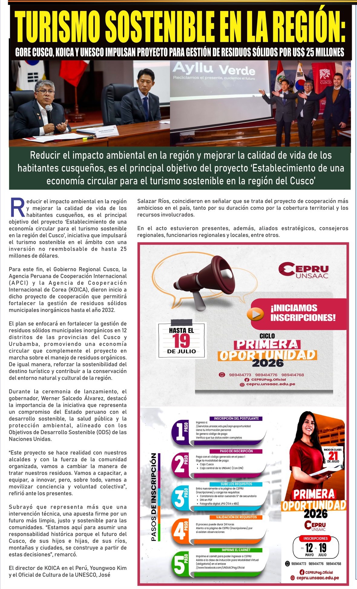 TURISMO SOSTENIBLE EN LA REGIÓN