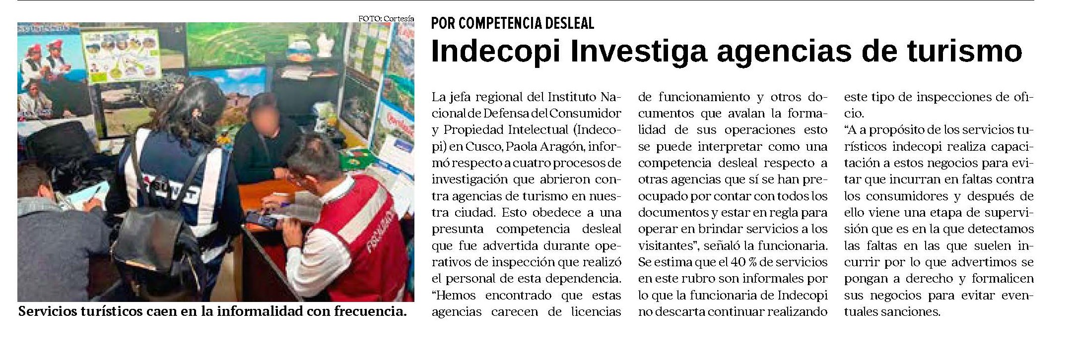 INVESTIGAN A AGENCIAS DE TURISMO DENUNCIADAS POR ESTAFAR A TURISTAS EN CUSCO