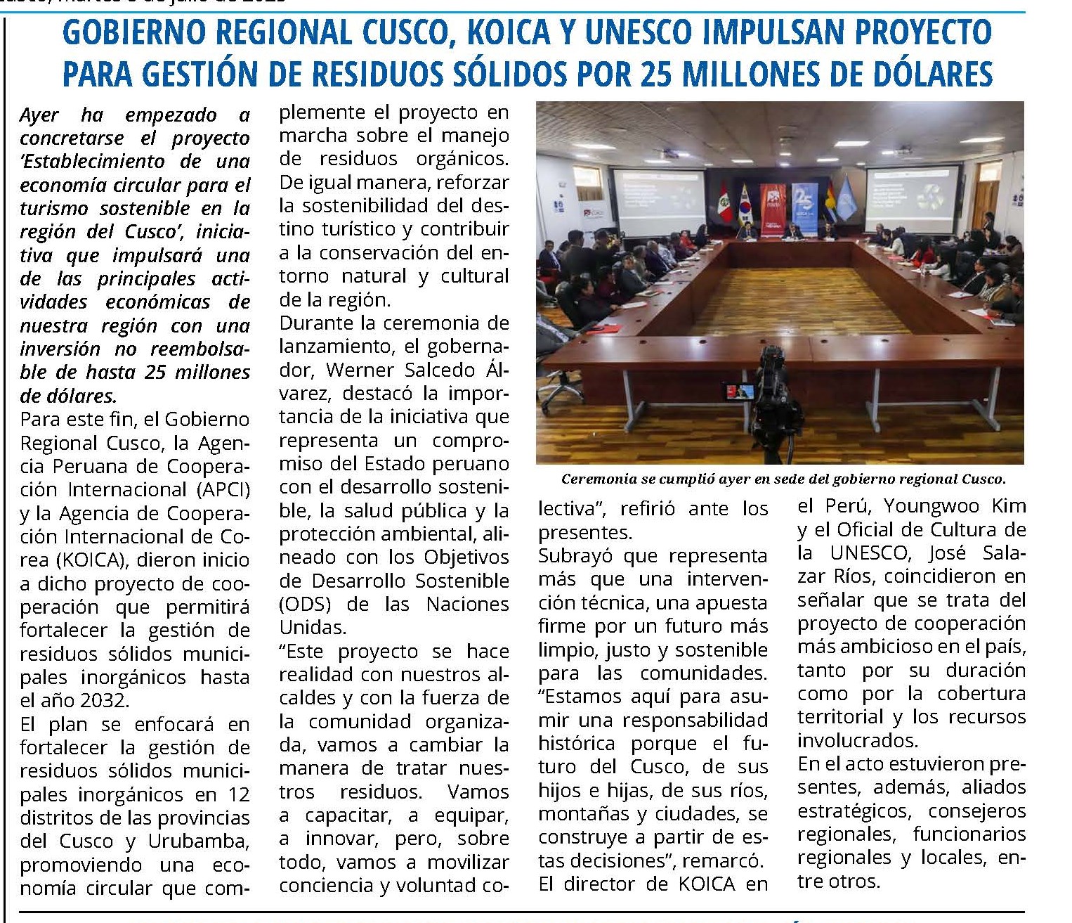 IMPULSAN PROYECTO PARA GESTIÓN DE RESIDUOS SÓLIDOS POR USD 25 MILLONES