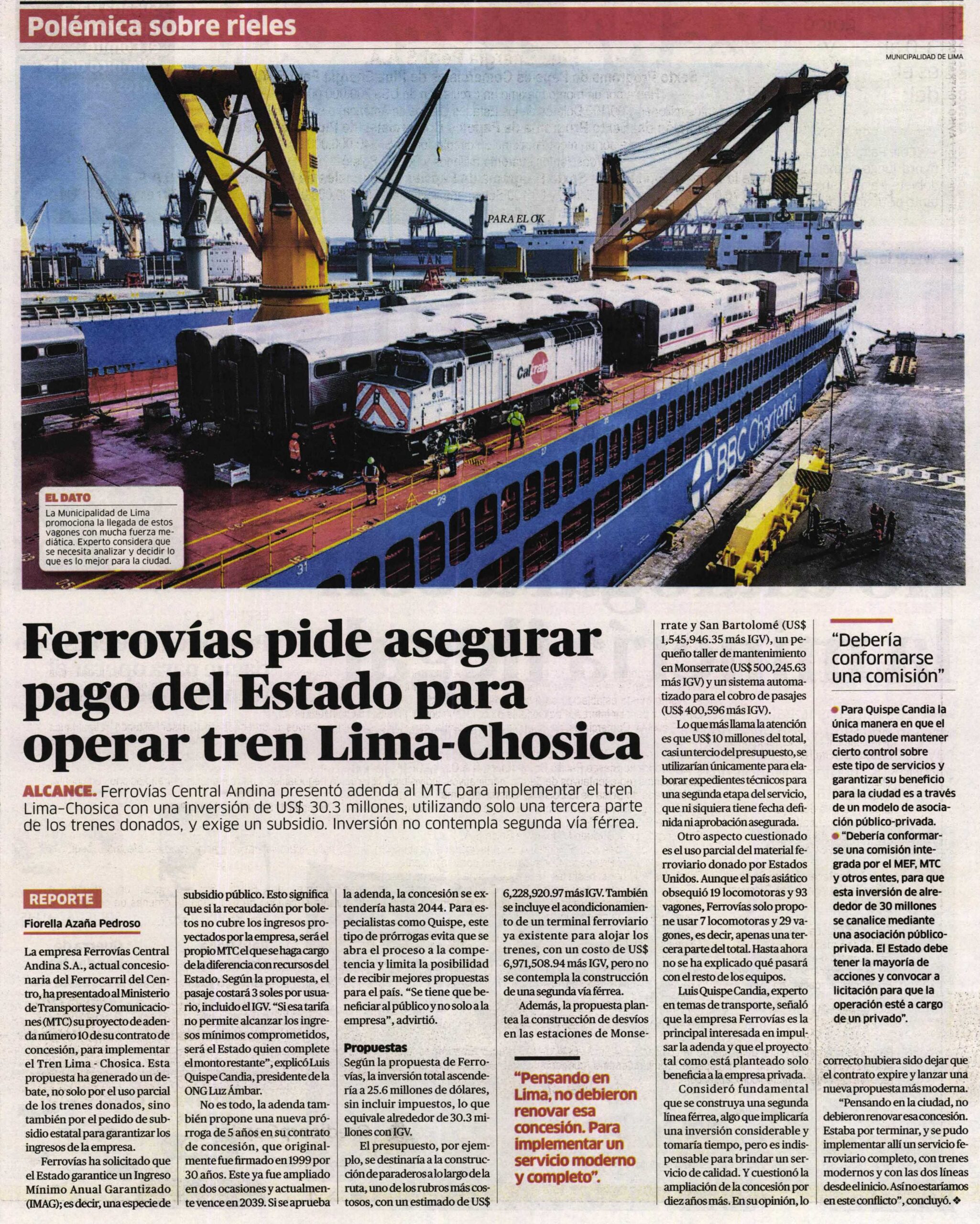 ATU TRENES DONADOS A MML: “NO SE TIENEN LAS ESTACIONES” NI “LAS HERRAMIENTAS ADECUADAS PARA LA INFRAESTRUCTURA”