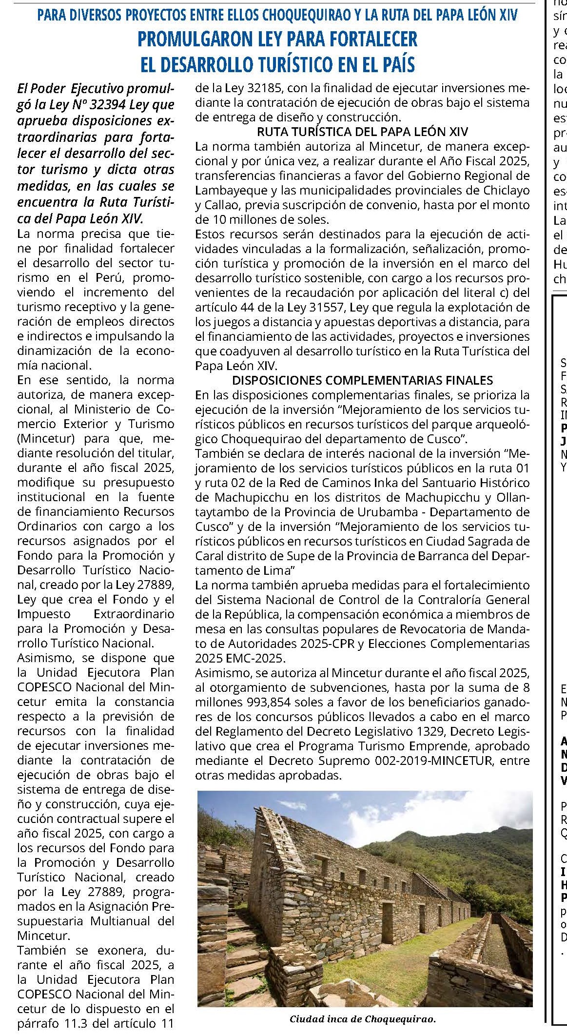 NUEVA LEY DE TURISMO CONSIDERA MÁS EXONERACIONES TRIBUTARIAS