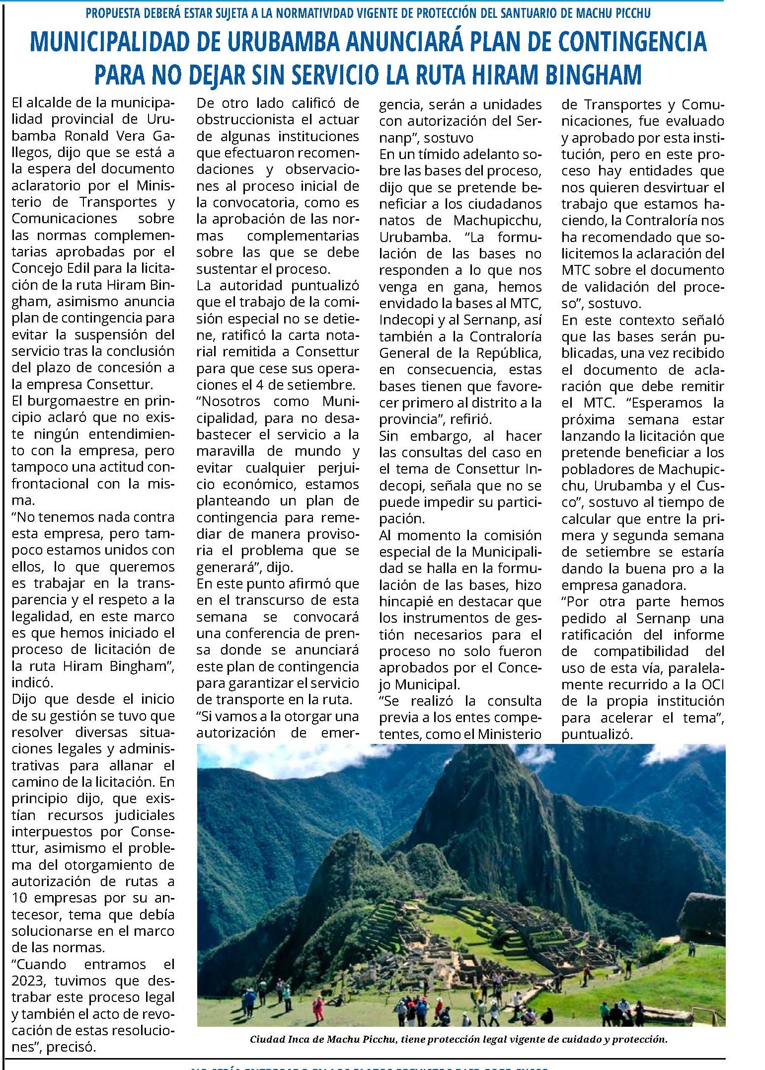 SEGUIRÁ OPERANDO PESE A CONTRATO VENCIDO