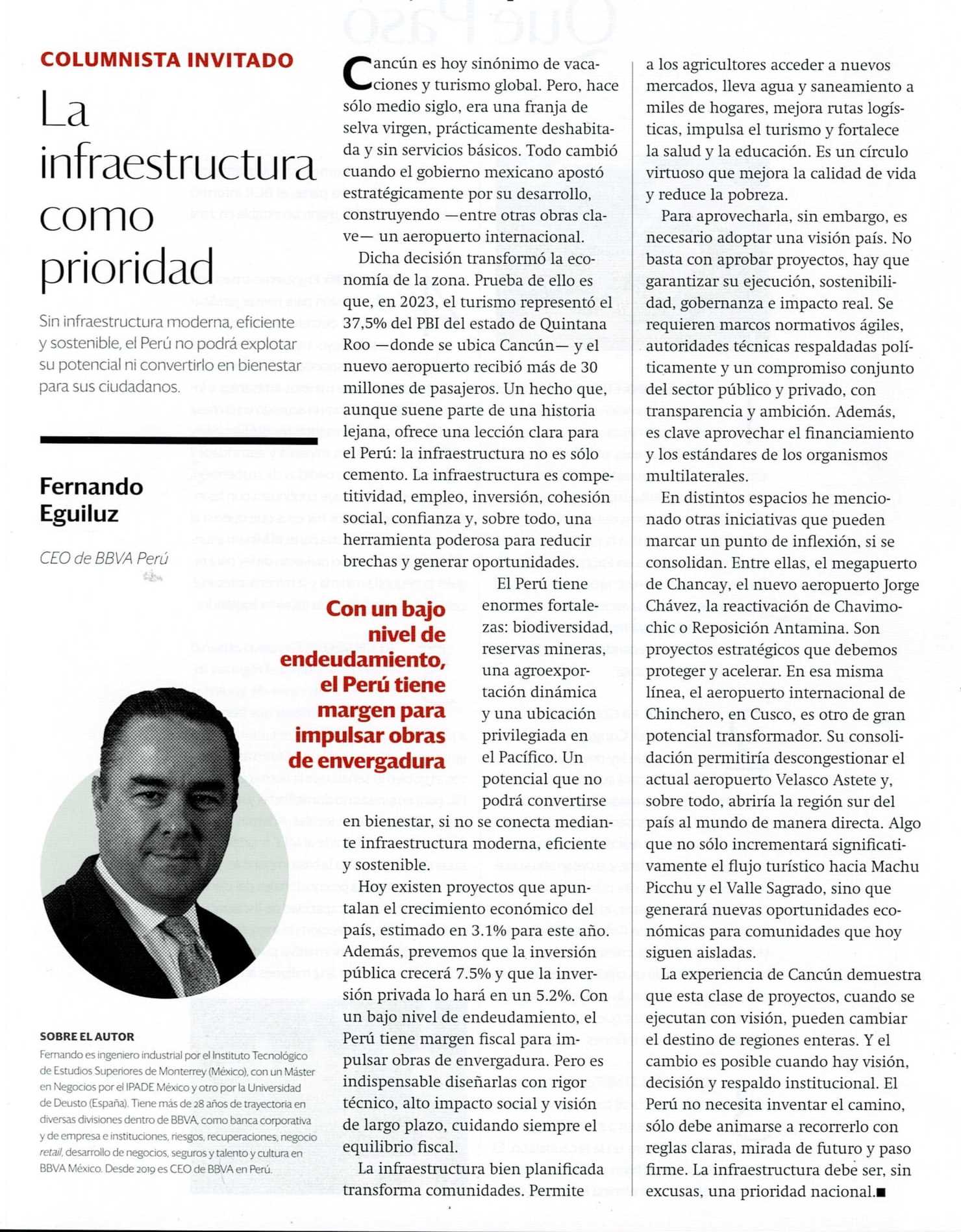 LA INFRAESTRUCTURA COMO PRIORIDAD