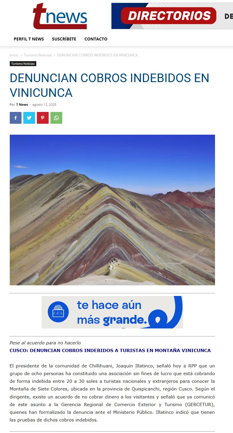 AUTORIDADES TOMAN ACCIONES FRENTE A LOS COBROS ILEGALES EN MONTAÑA 7 COLORES