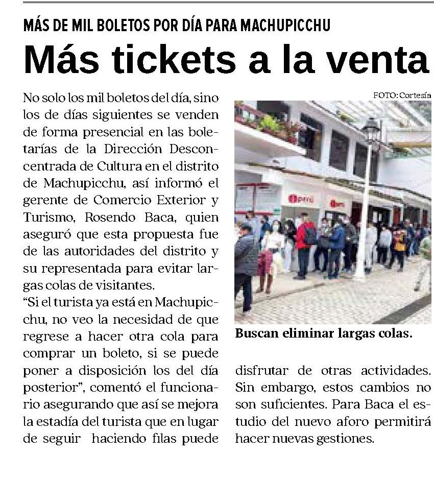 LARGAS FILAS PARA MACHUPICCHU SON PORQUE TURISTAS NO PLANIFICAN SU VIAJE