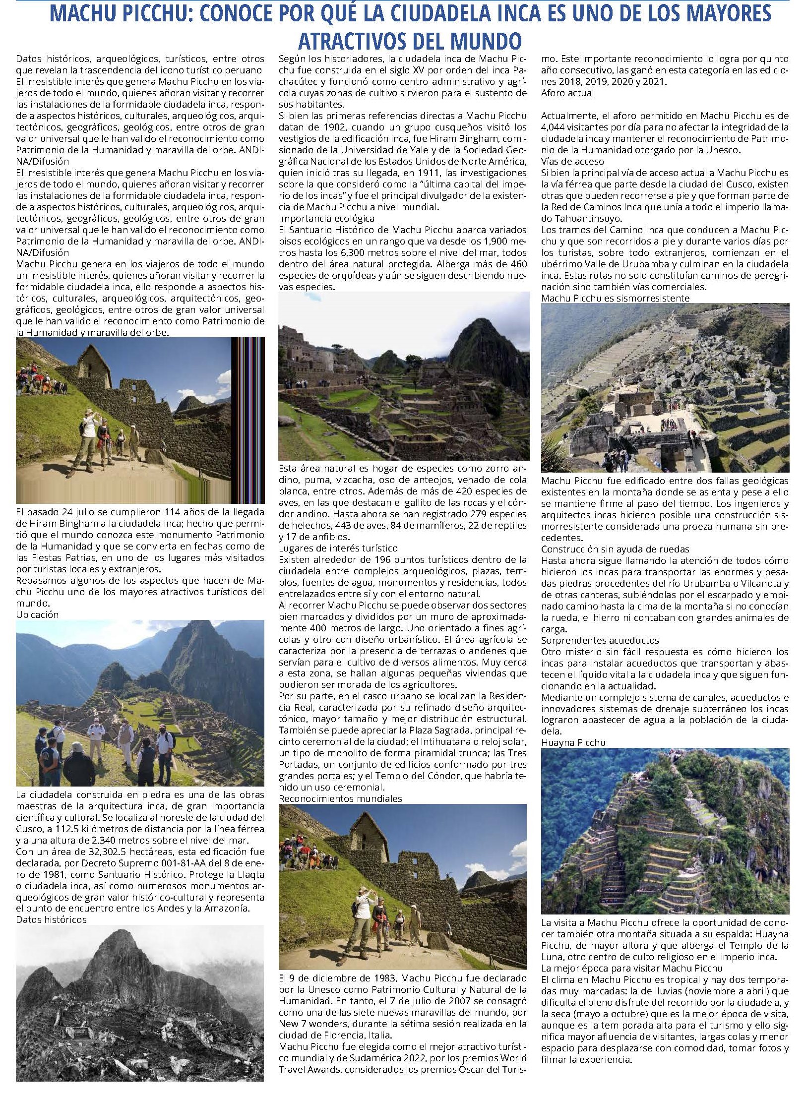 MACHUPICCHU: POR QUÉ LA CIUDADELA INCA ES UNO DE LOS MAYORES ATRACTIVOS DEL MUNDO