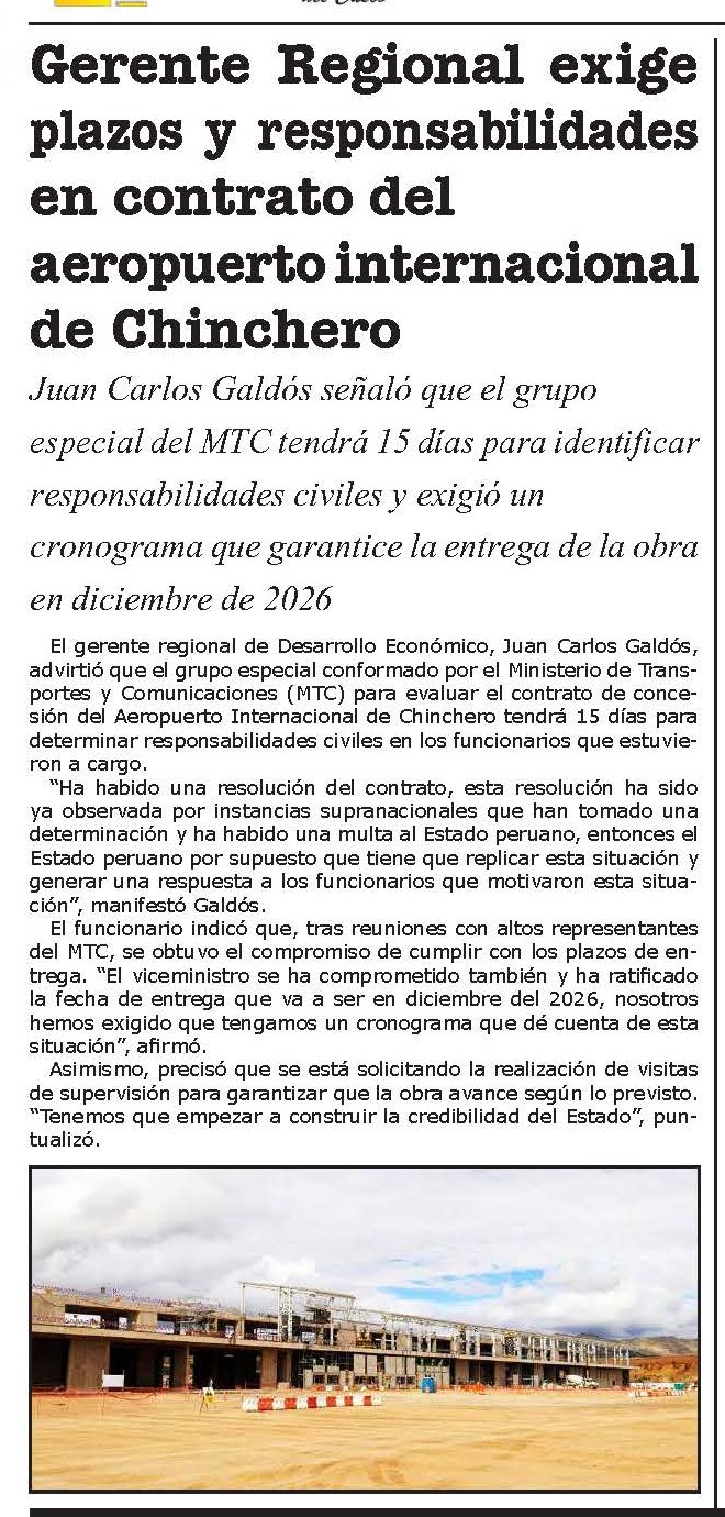 EFECTUARÁN MANTENIMIENTO DE LA PISTA DE ATERRIZAJE DEL AEROPUERTO DEL CUSCO