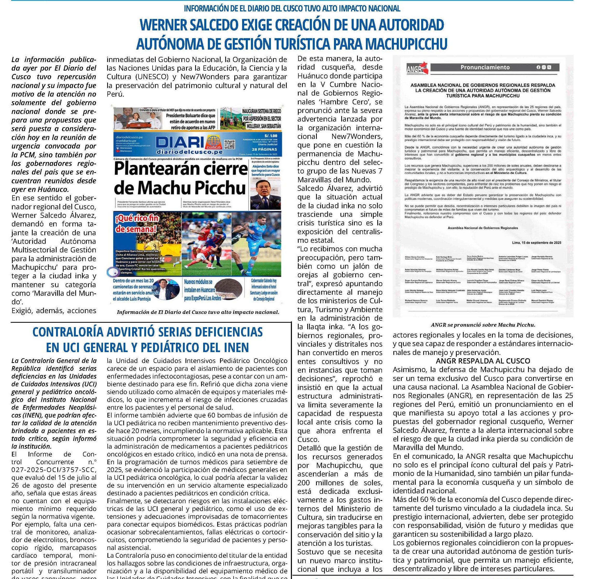 AUTORIDAD AUTÓNOMA PARA MACHUPICCHU