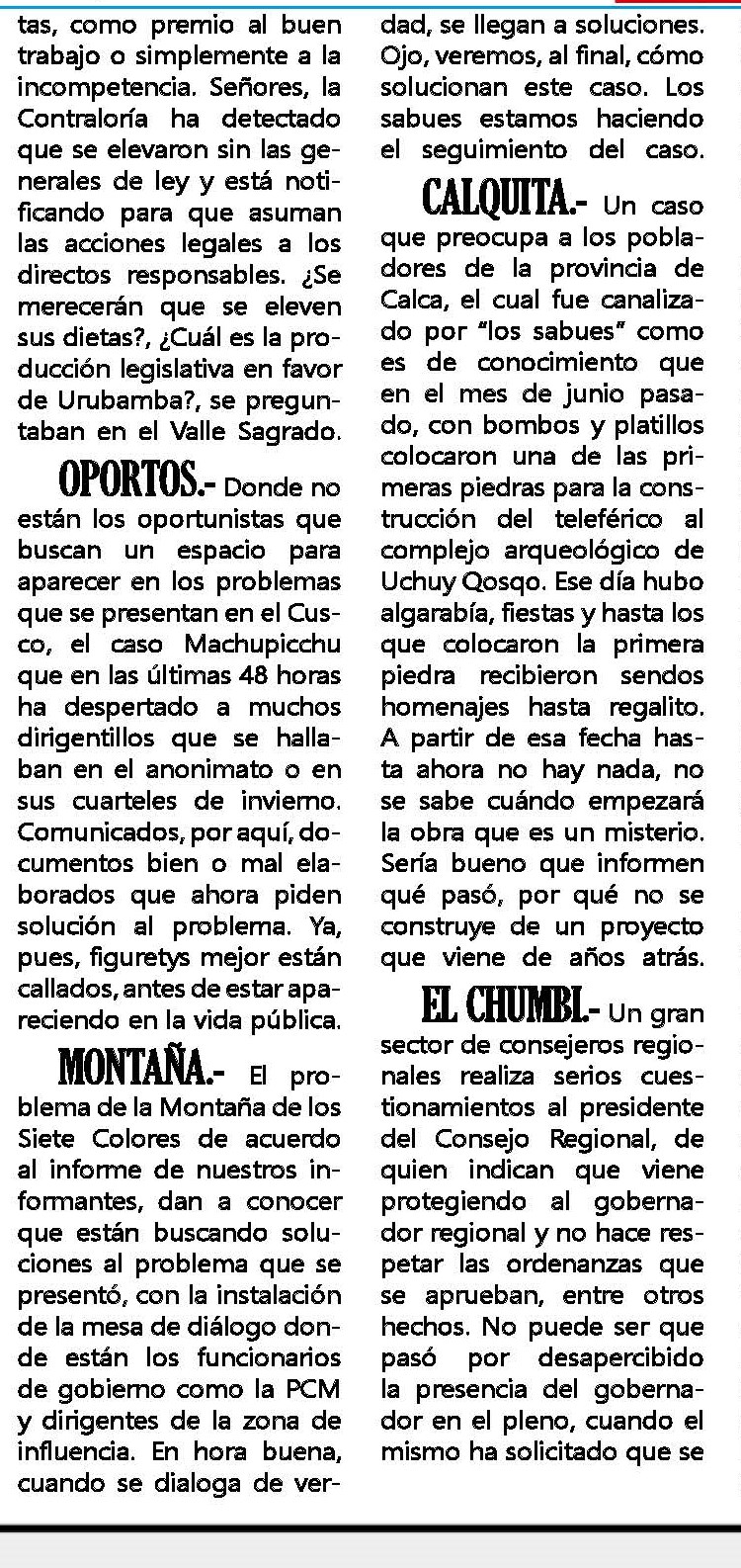 RECIÉN EL 29 DE SETIEMBRE DEFINIRÁN LA ADMINISTRACIÓN DE MONTAÑA DE 7 COLORES