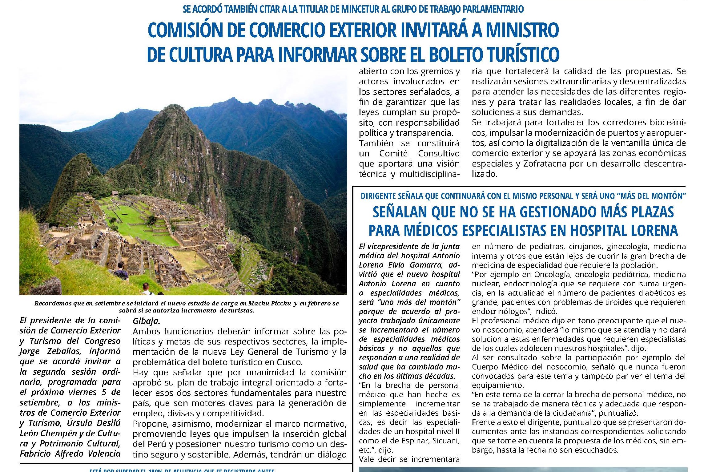 VENTA DE ENTRADAS A MACHUPICCHU ES UNA SOLUCIÓN PARCIAL