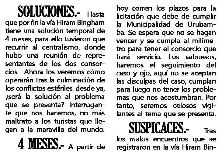 ALCALDE DE URUBAMBA SOBRE PROCESO DE LICITACIÓN PARA LA RUTA HIRAM BINGHAM