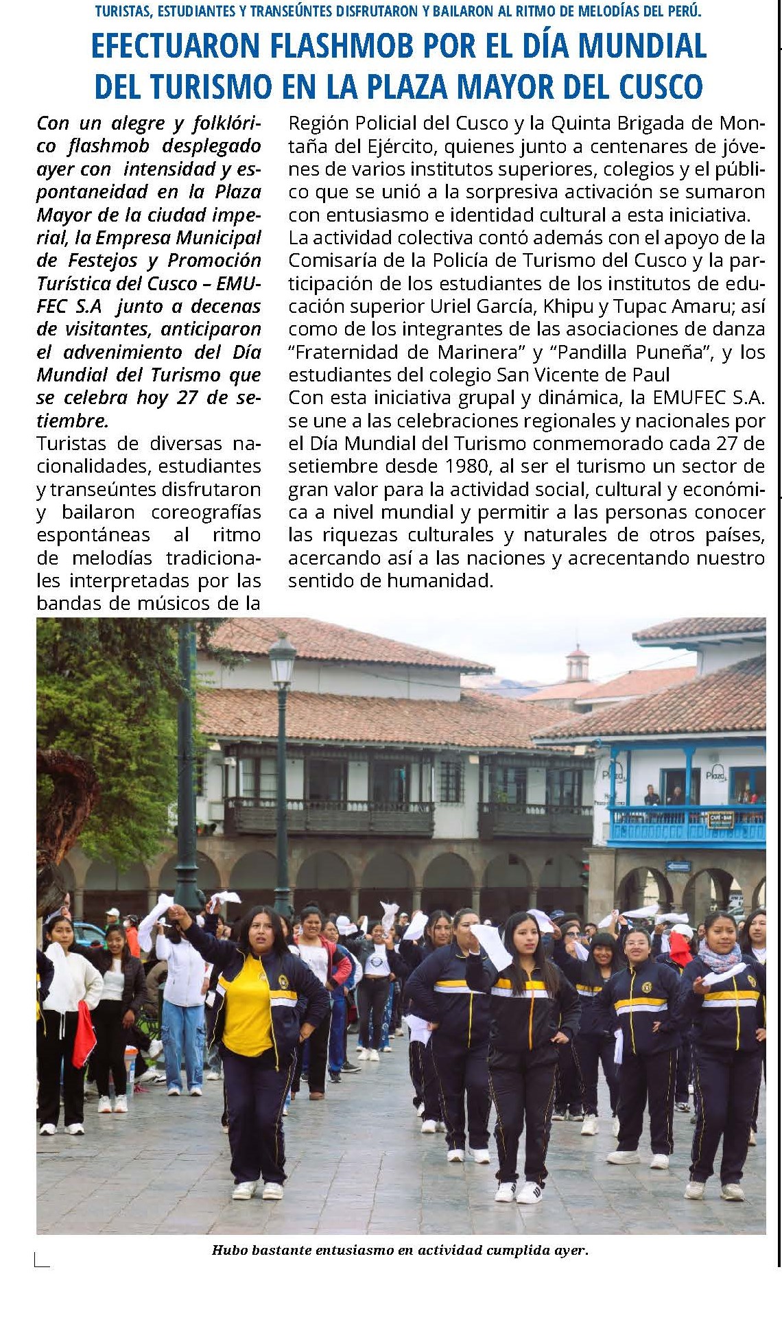 DÍA MUNDIAL DEL TURISMO