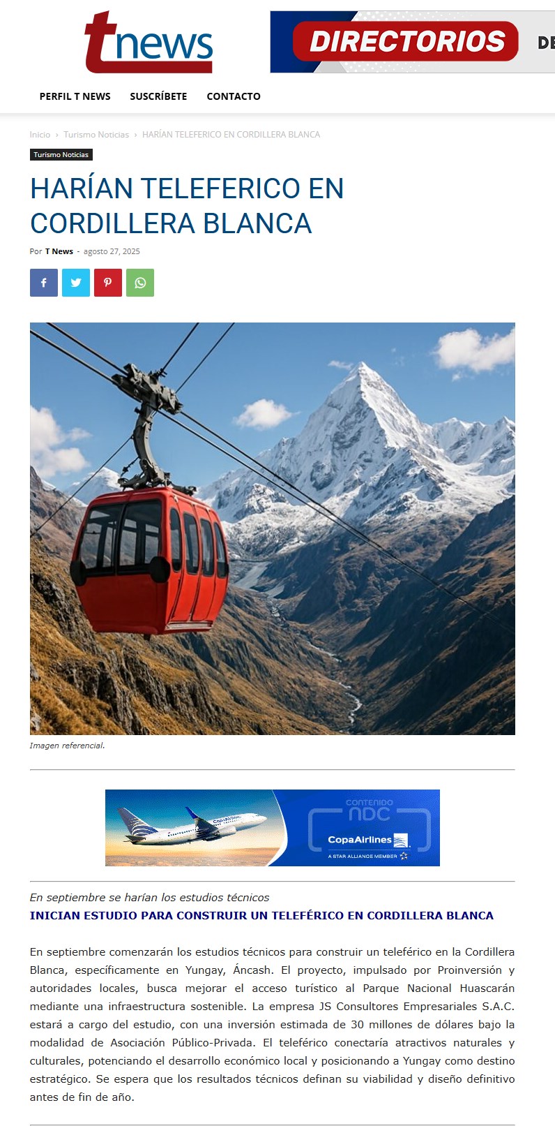TELEFÉRICO EN CORDILLERA BLANCA