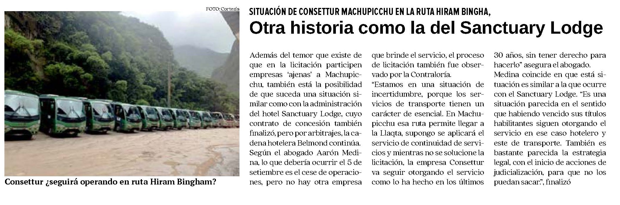 CONSETTUR DEJARÍA DE OPERAR EL 5 DE SEPTIEMBRE