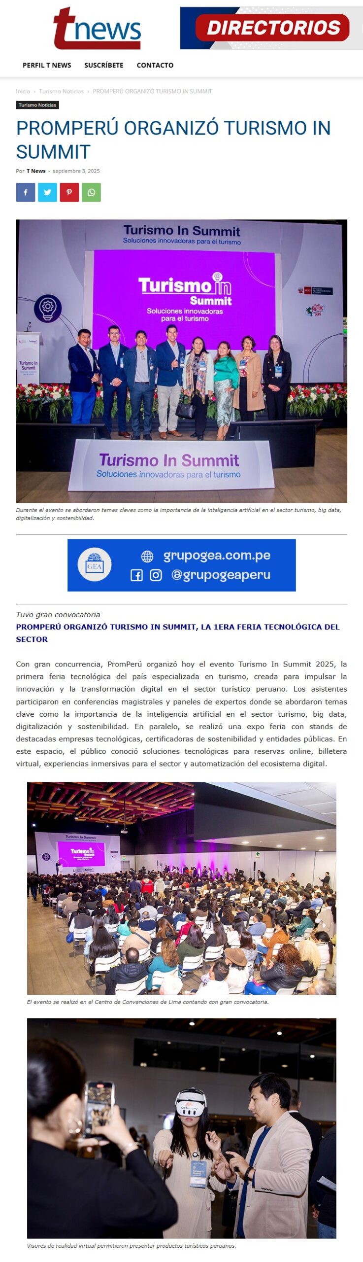 PROMPERÚ ORGANIZÓ TURISMO IN SUMMIT