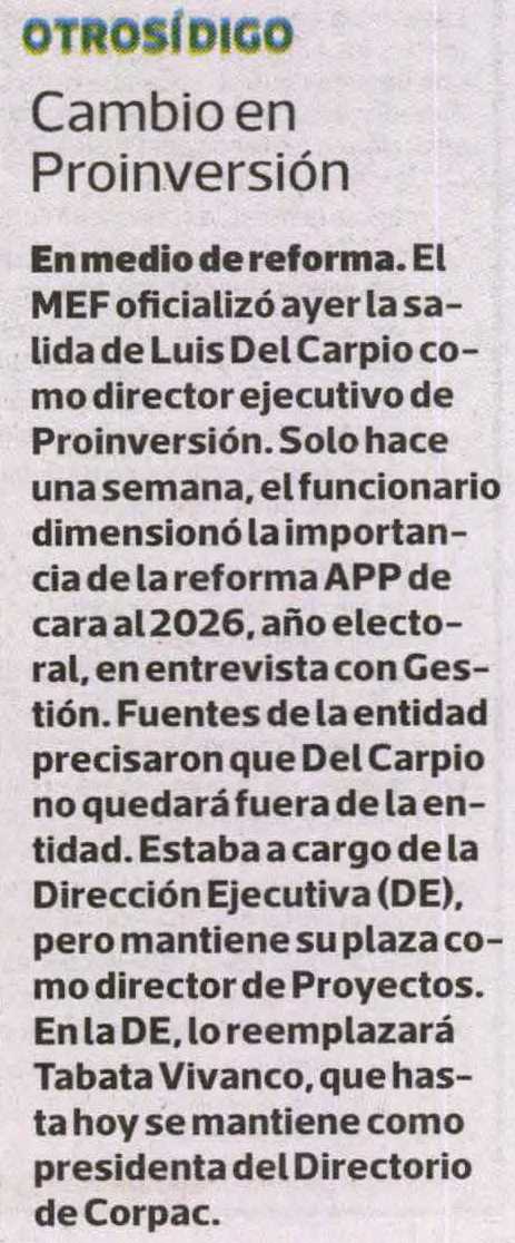 MEF DESIGNA A NUEVA DIRECTORA EN PRO INVERSIÓN