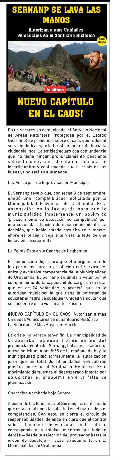 EN CUATRO MESES SE DARÍA LICITACIÓN DE LA RUTA HIRAM BINGHAM DE MACHUPICCHU