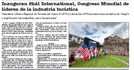 SE INAUGURÓ EN CUSCO, CONGRESO MUNDIAL DE LÍDERES DE LA INDUSTRIA TURÍSTICA