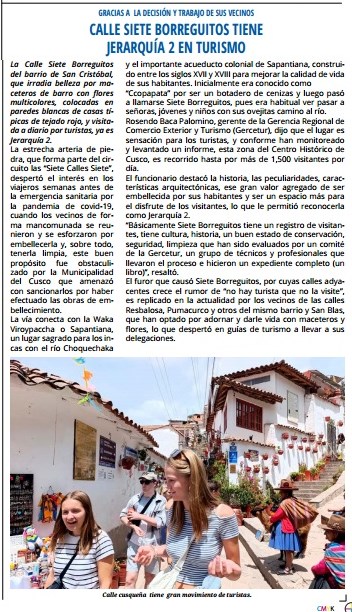 CUSCO PONE EN VALOR TRADICIONAL CALLE SIETE BORREGUITOS Y LE OTORGA DISTINCIÓN TURÍSTICA