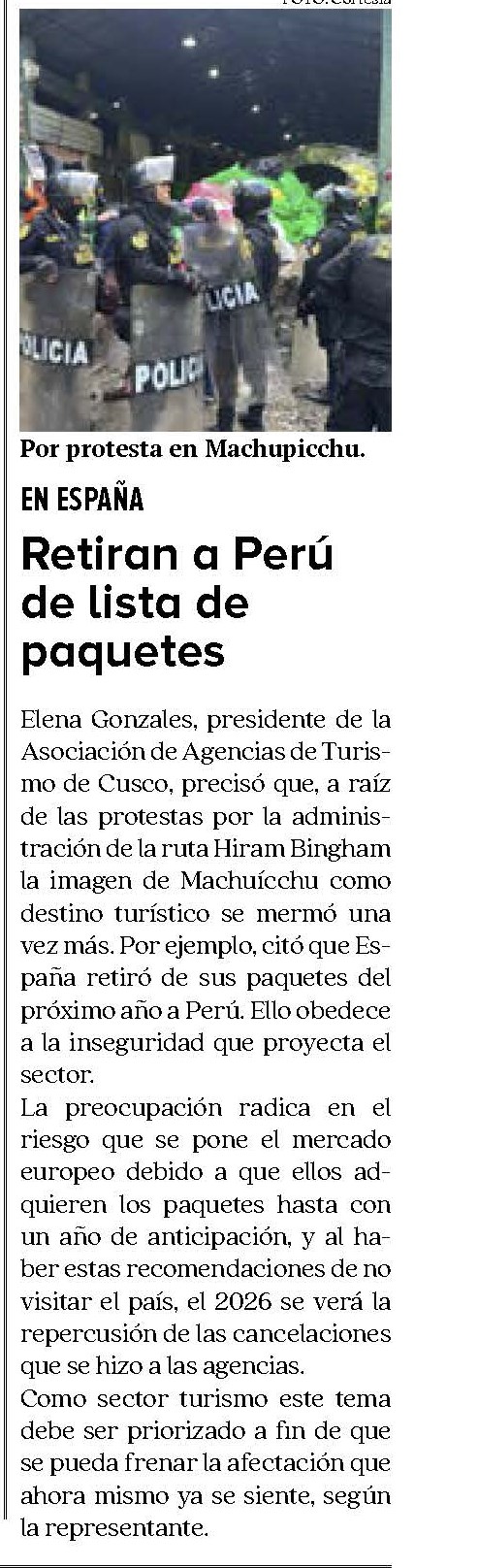 RETIRAN A PERÚ DE LISTA DE PAQUETES