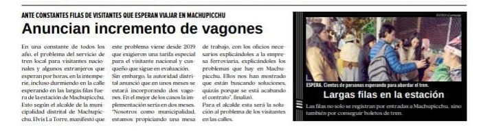 ANUNCIAN INCREMENTO DE VAGONES