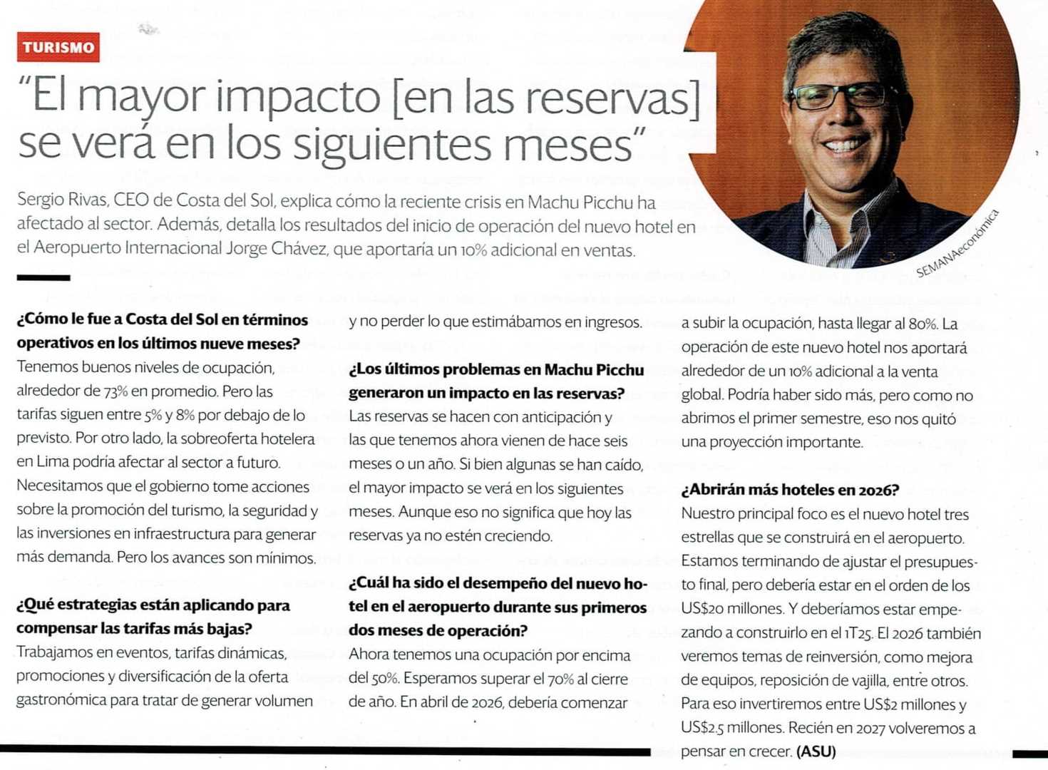 EL MAYOR IMPACTO SE VERÁ EN LOS SIGUIENTES MESES