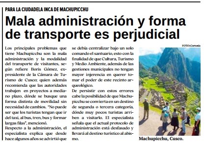 MACHUPICCHU DEMANDA SOLUCIONES INTEGRALES