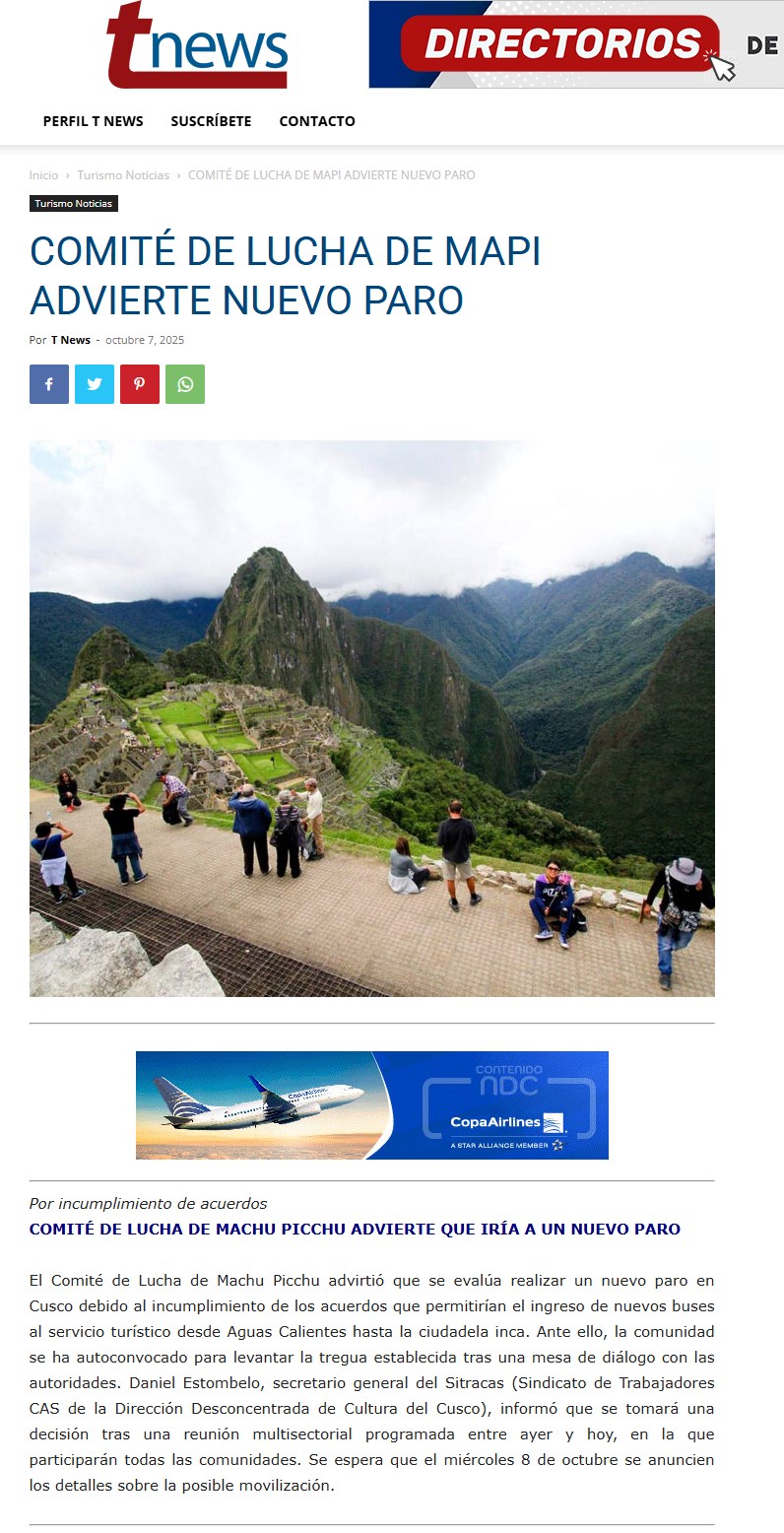 COMITÉ DE LUCHA DE MAPI ADVIERTE NUEVO PARO