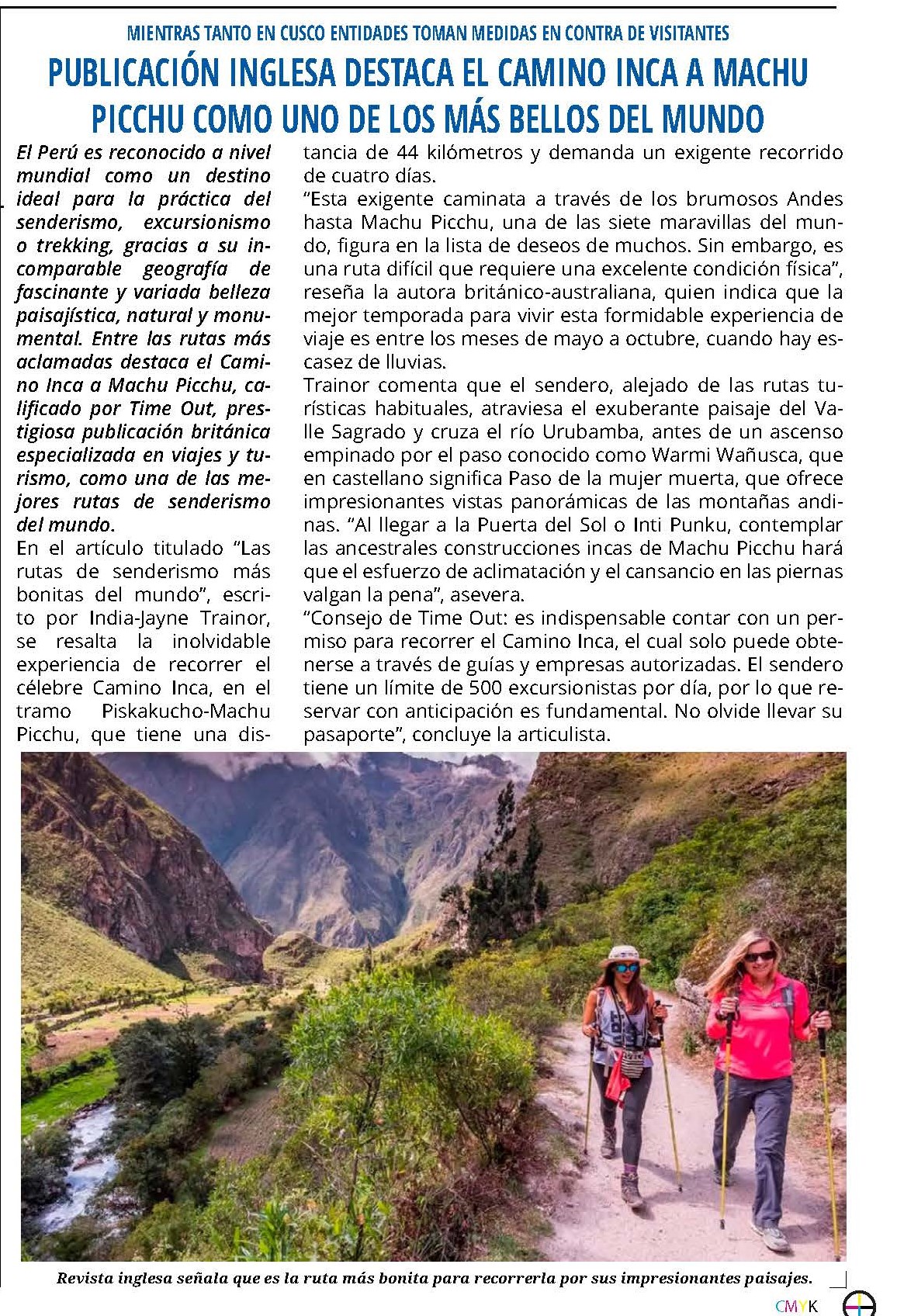 CAMINO INCA A MACHU PICCHU COMO UNO DE LOS MÁS BELLOS DEL MUNDO