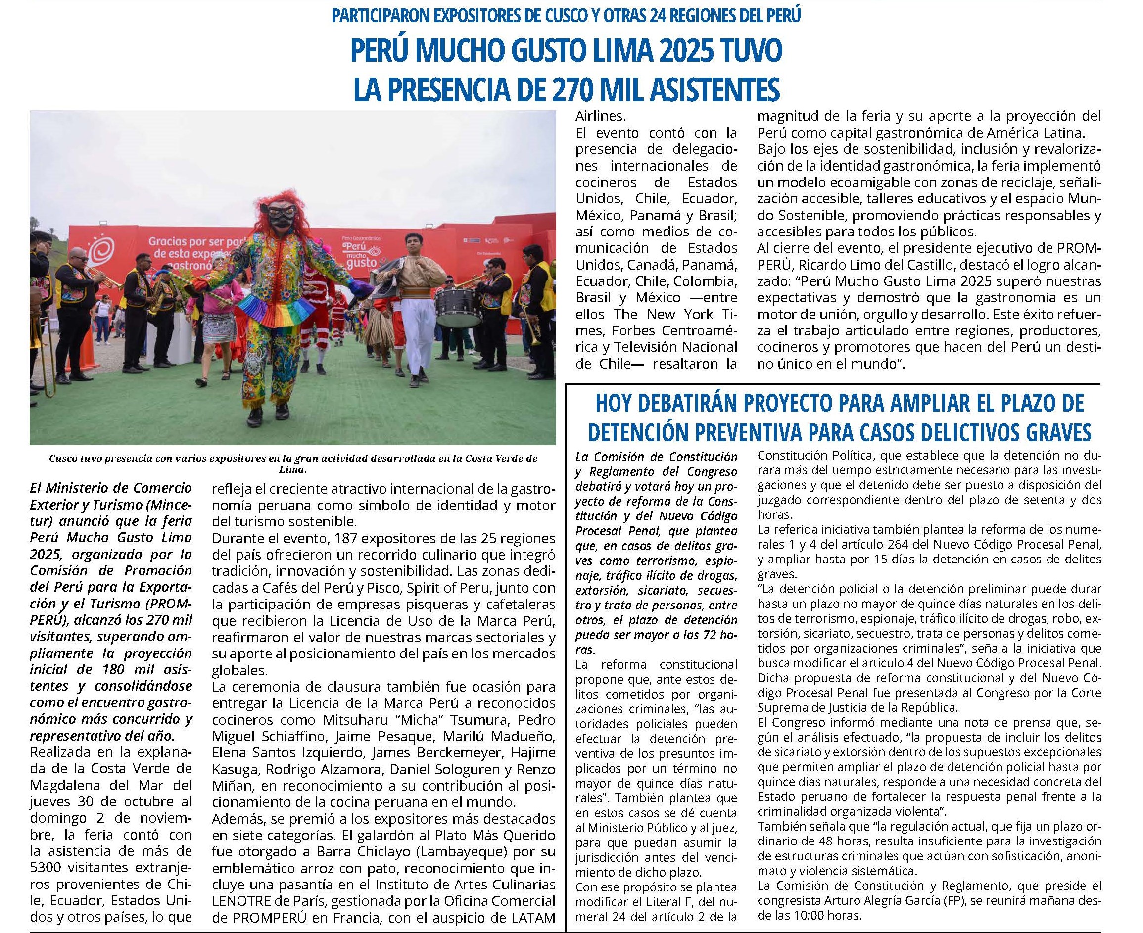 PERÚ MUCHO GUSTO LIMA TUVO 270 MIL VISITANTES