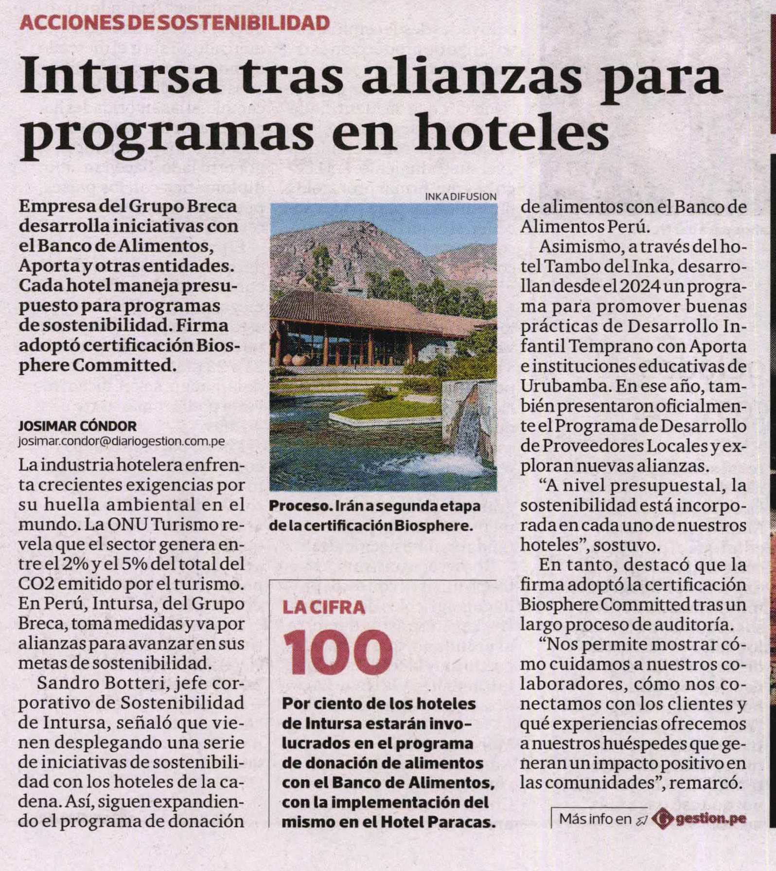 INTURSA TRAS ALIANZAS PARA PROGRAMAS EN HOTELES