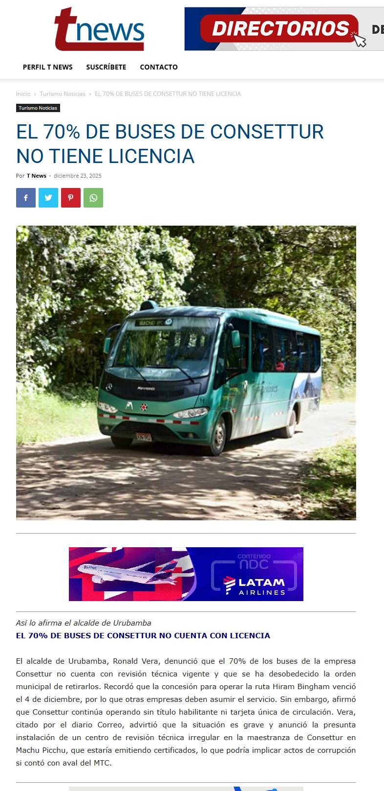 EL 70% DE BUSES DE CONSETTUR NO TIENE LICENCIA