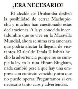 RECHAZAN AMPLIACIÓN DEL HORARIO DE OPERACIONES EN EL AEROPUERTO VELASCO ASTETE