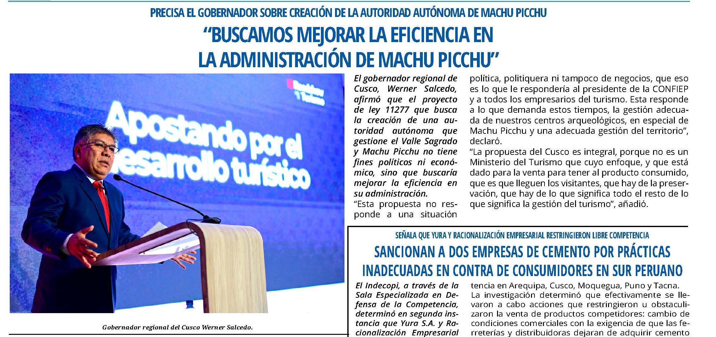 BUSCAMOS MEJORAR LA EFICIENCIA EN LA ADMINISTRACIÓN DE MACHU PICCHU