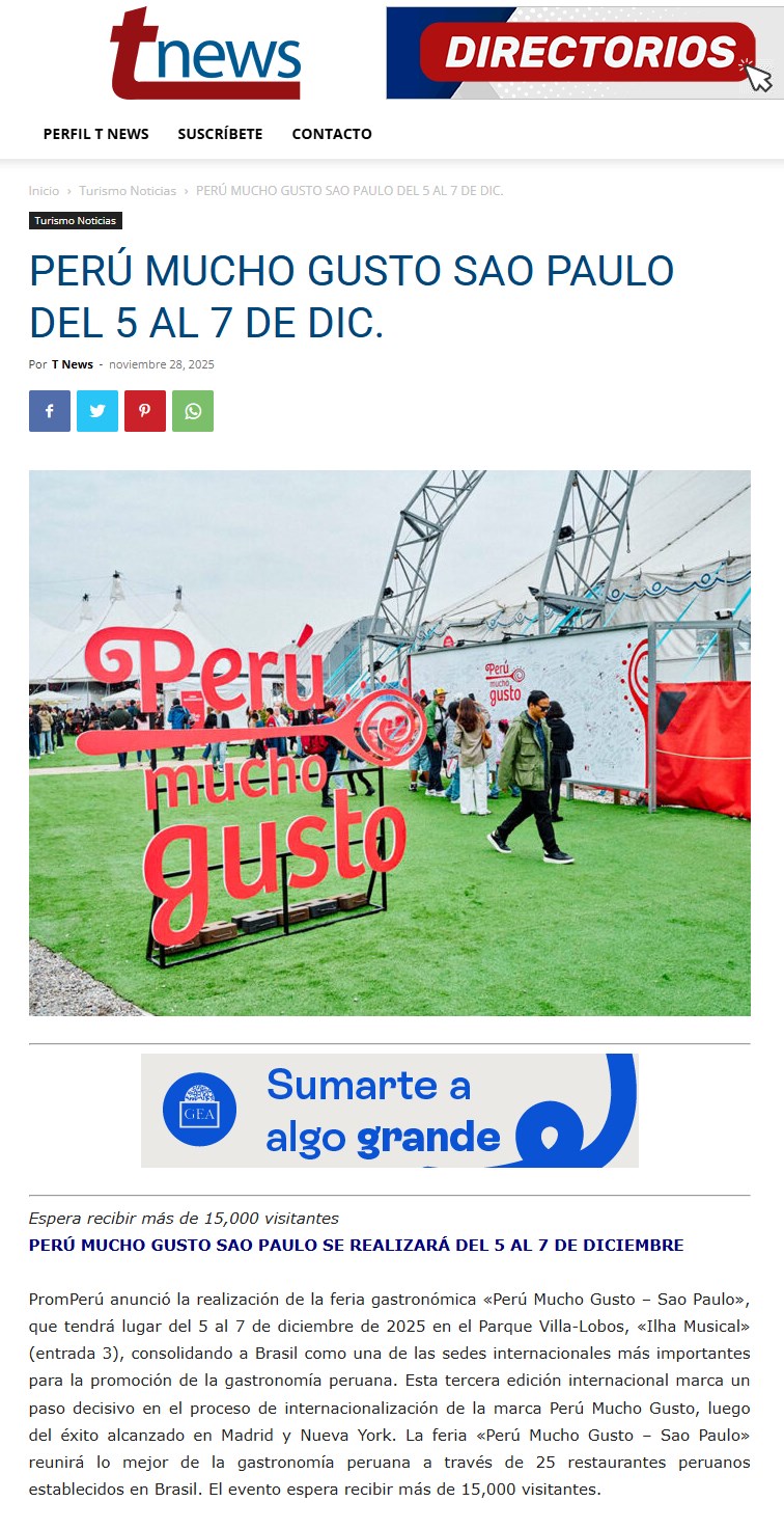 PERÚ MUCHO GUSTO SAO PAULO DEL 5 AL 7 DE DICIEMBRE