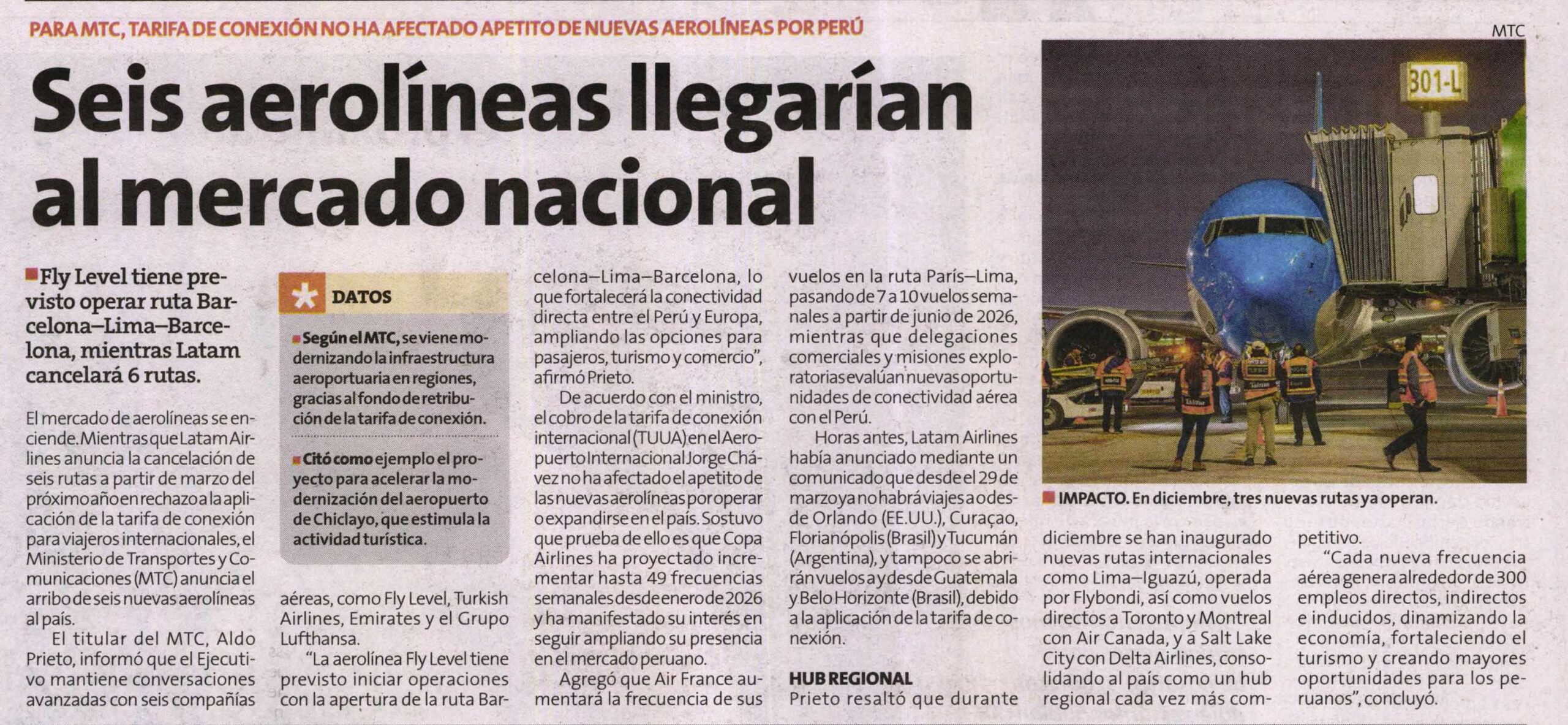 SEIS AEROLÍNEAS LLEGARÍAN AL MERCADO NACIONAL