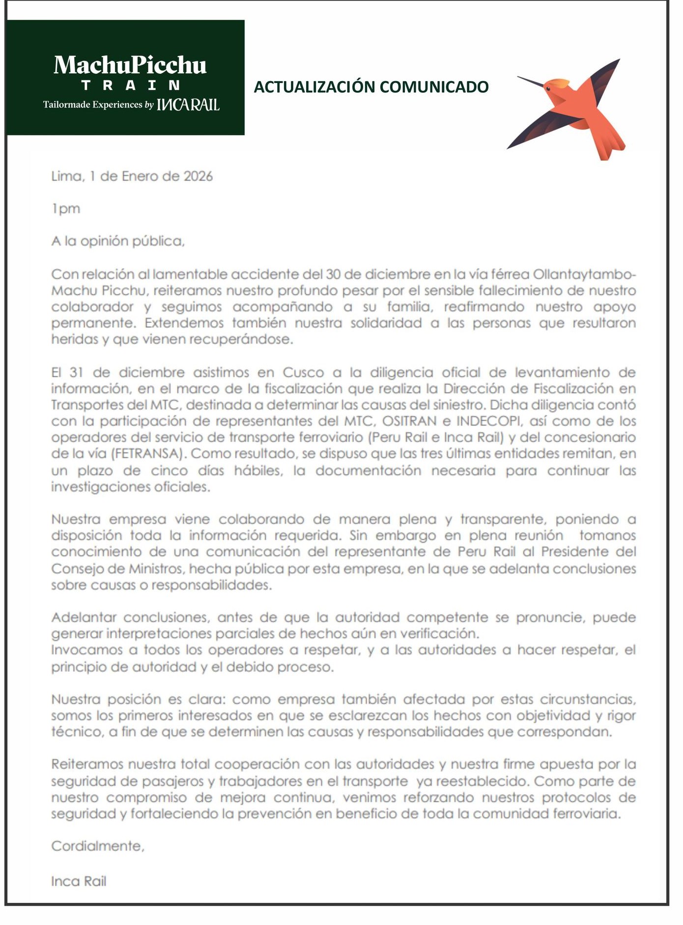 sábado, 3 de enero 2026